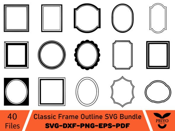 Classic Frame Outline SVG Bundle