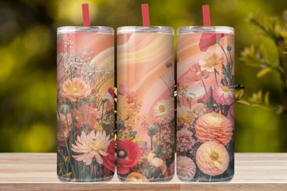 Colorful Floral Tumbler Wrap