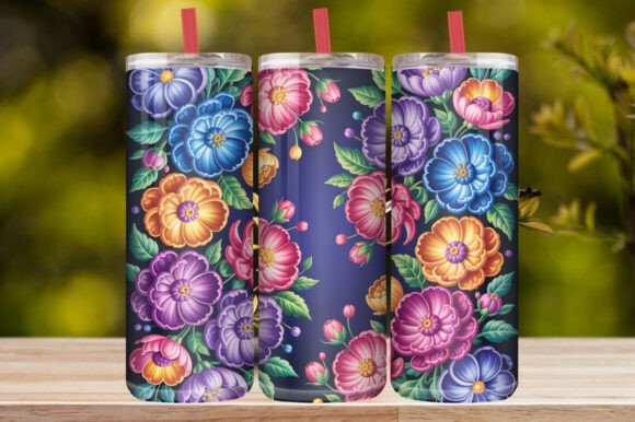 Colorful Floral Tumbler Wrap