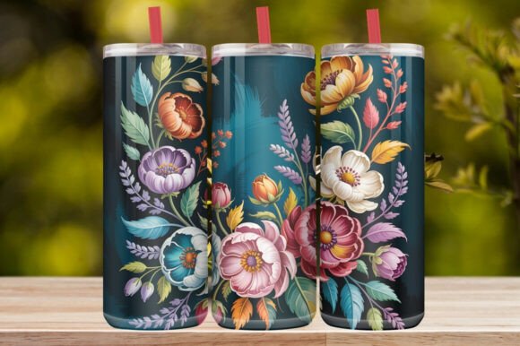 Colorful Floral Tumbler Wrap