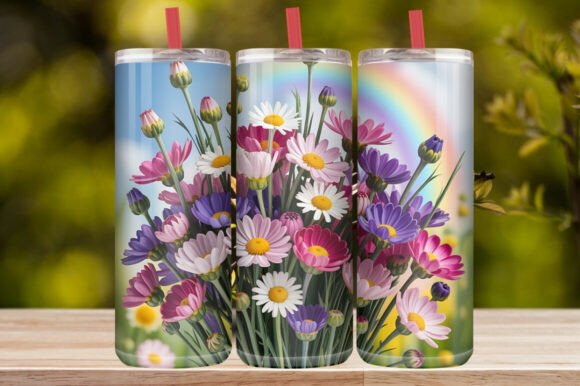Colorful Wildflower Tumbler Wrap