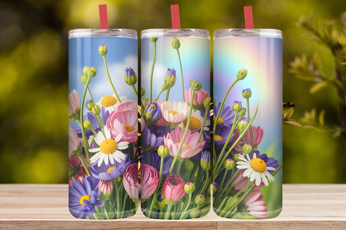 Colorful Wildflower Tumbler Wrap