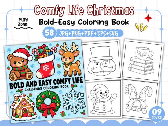 Comfy Life Christmas Coloring Pages