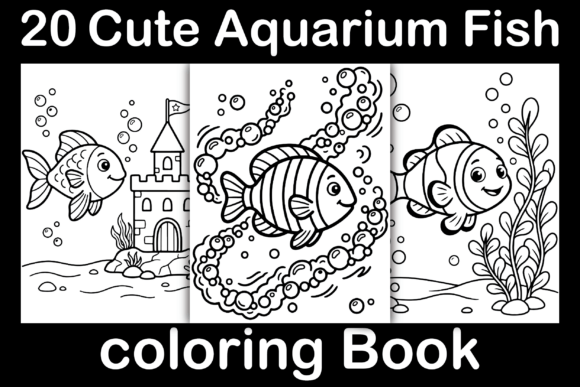 Cute Aquarium Fish Coloring Book