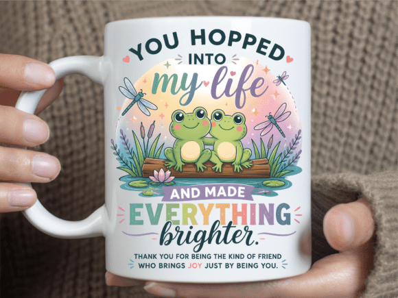 Cute Frog Friendship Quote Mug Wrap