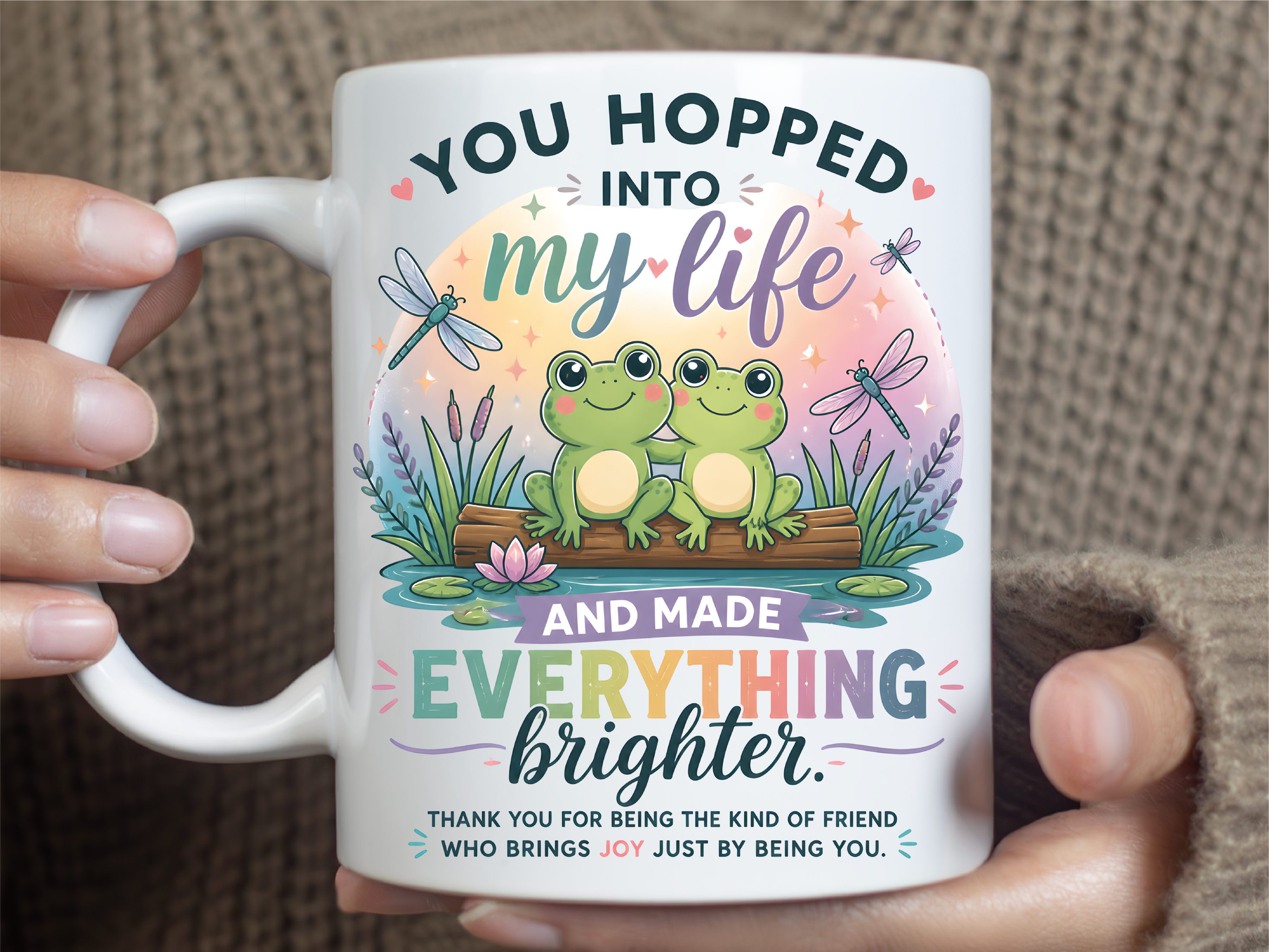 Cute Frog Friendship Quote Mug Wrap