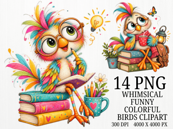 Cute Rainbow Owl Clipart Bundle PNG, Whi