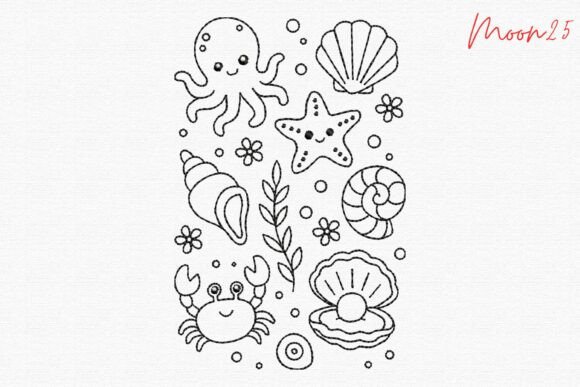 Cute Under the Sea Doodle Set
