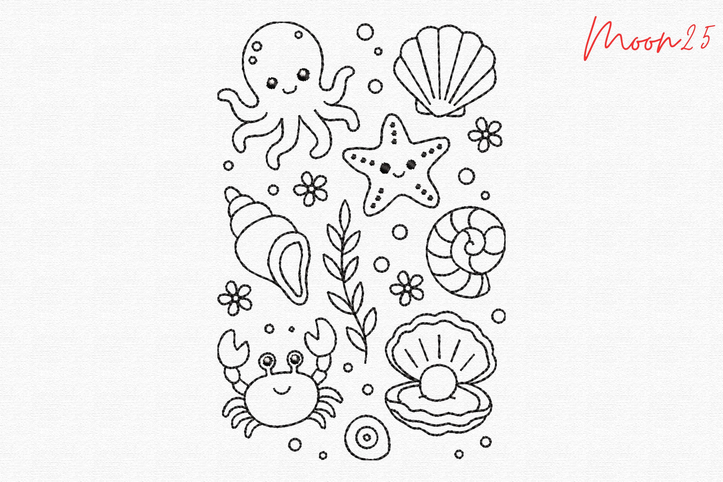 Cute Under the Sea Doodle Set