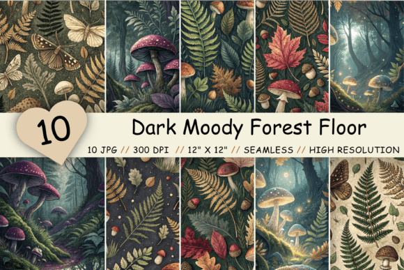 Dark Moody Forest Floor Digital Paper