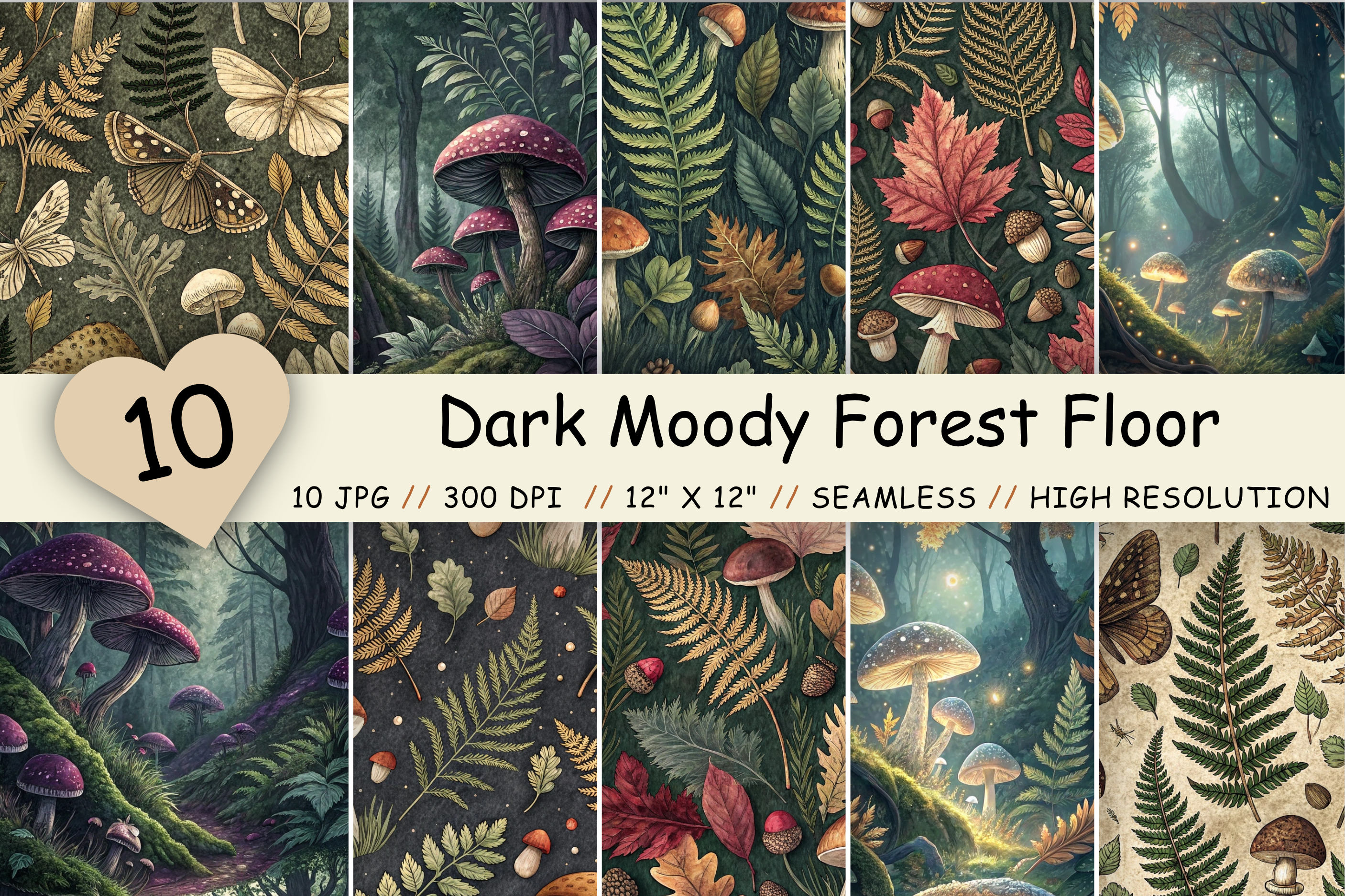 Dark Moody Forest Floor Digital Paper