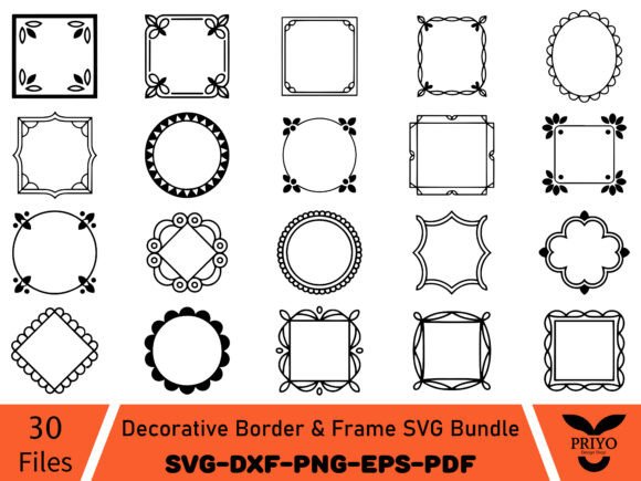 Decorative Border & Frame SVG Bundle