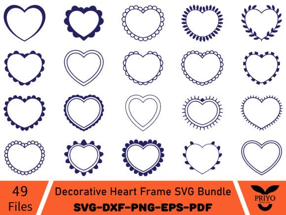 Decorative Heart Frame SVG Bundle
