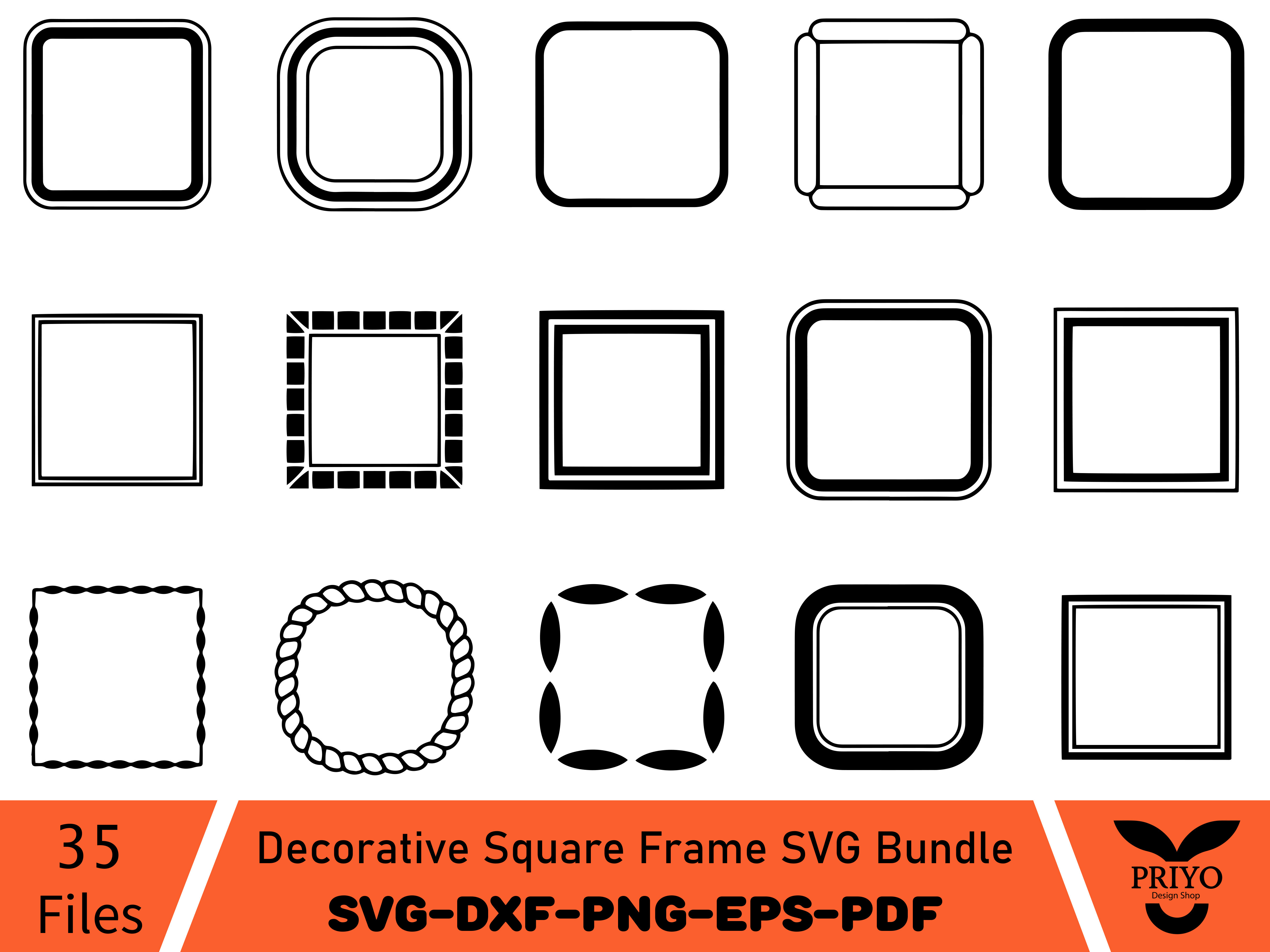 Decorative Square Frame SVG Bundle