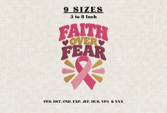 Faith over Fear Breast Cancer Ribbon DST
