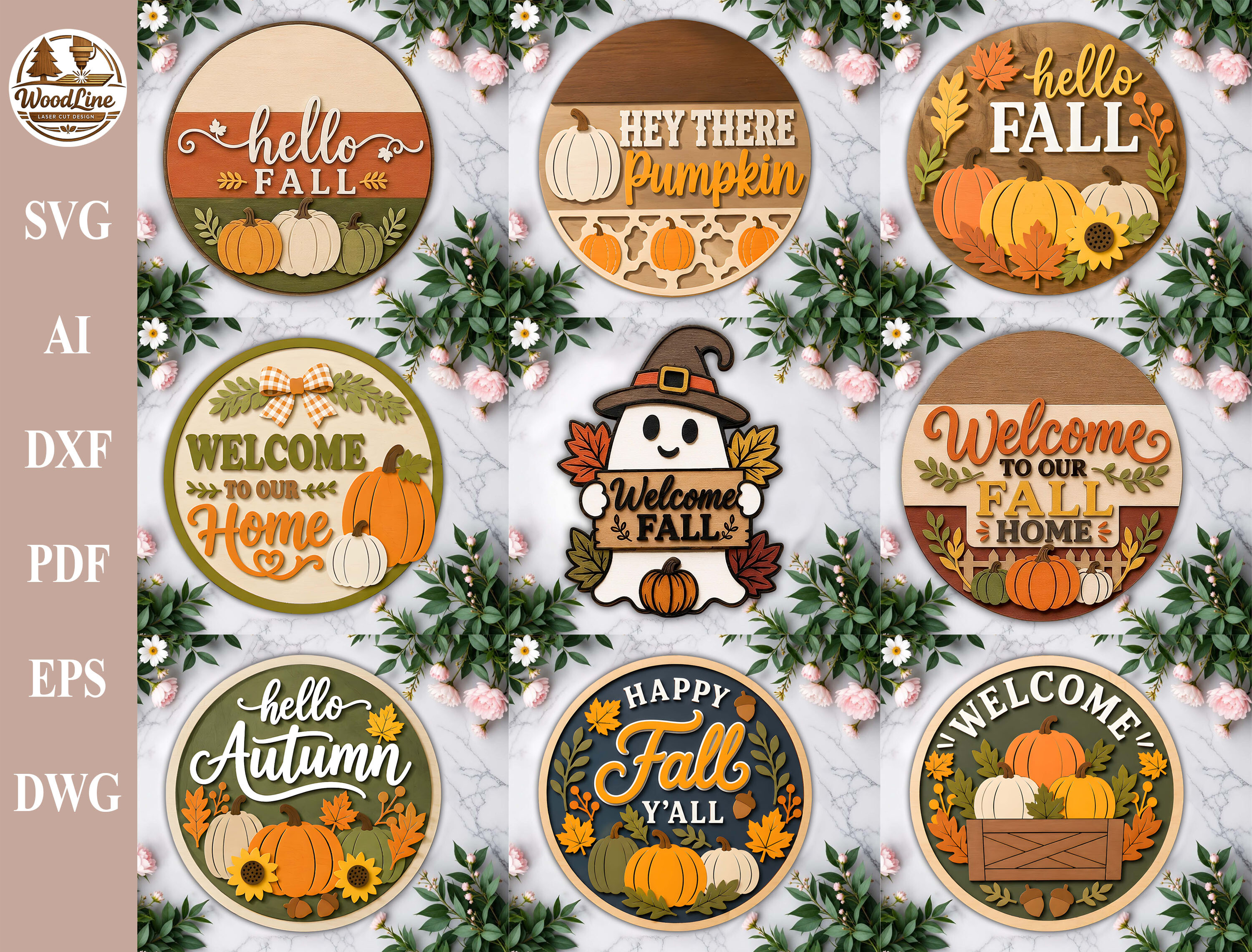 Fall Door Hanger SVG Bundle