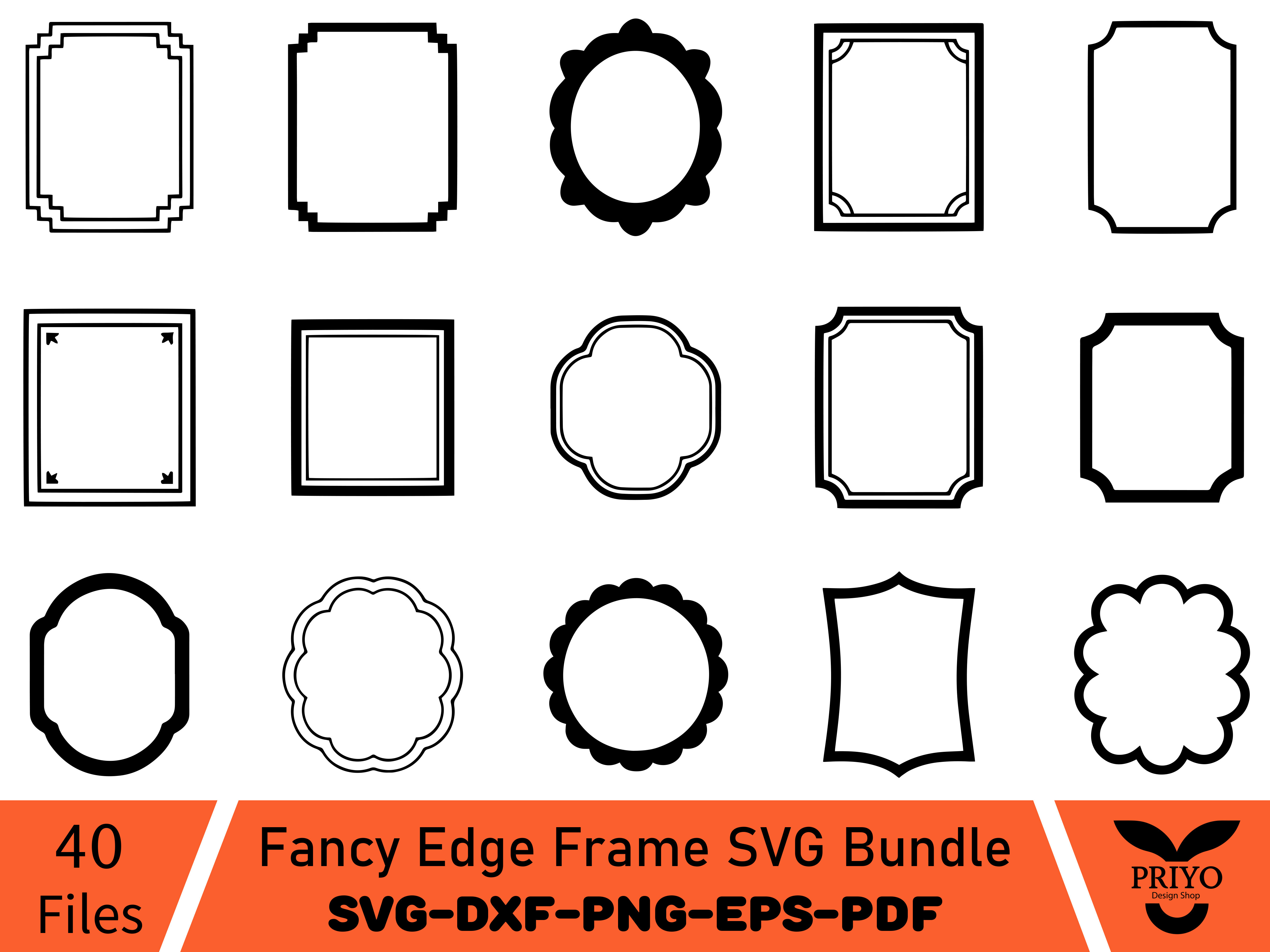Fancy Edge Frame SVG Bundle, Fancy Frame