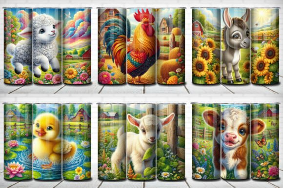 Farm Animals Tumbler Wrap Pack 6-in-1