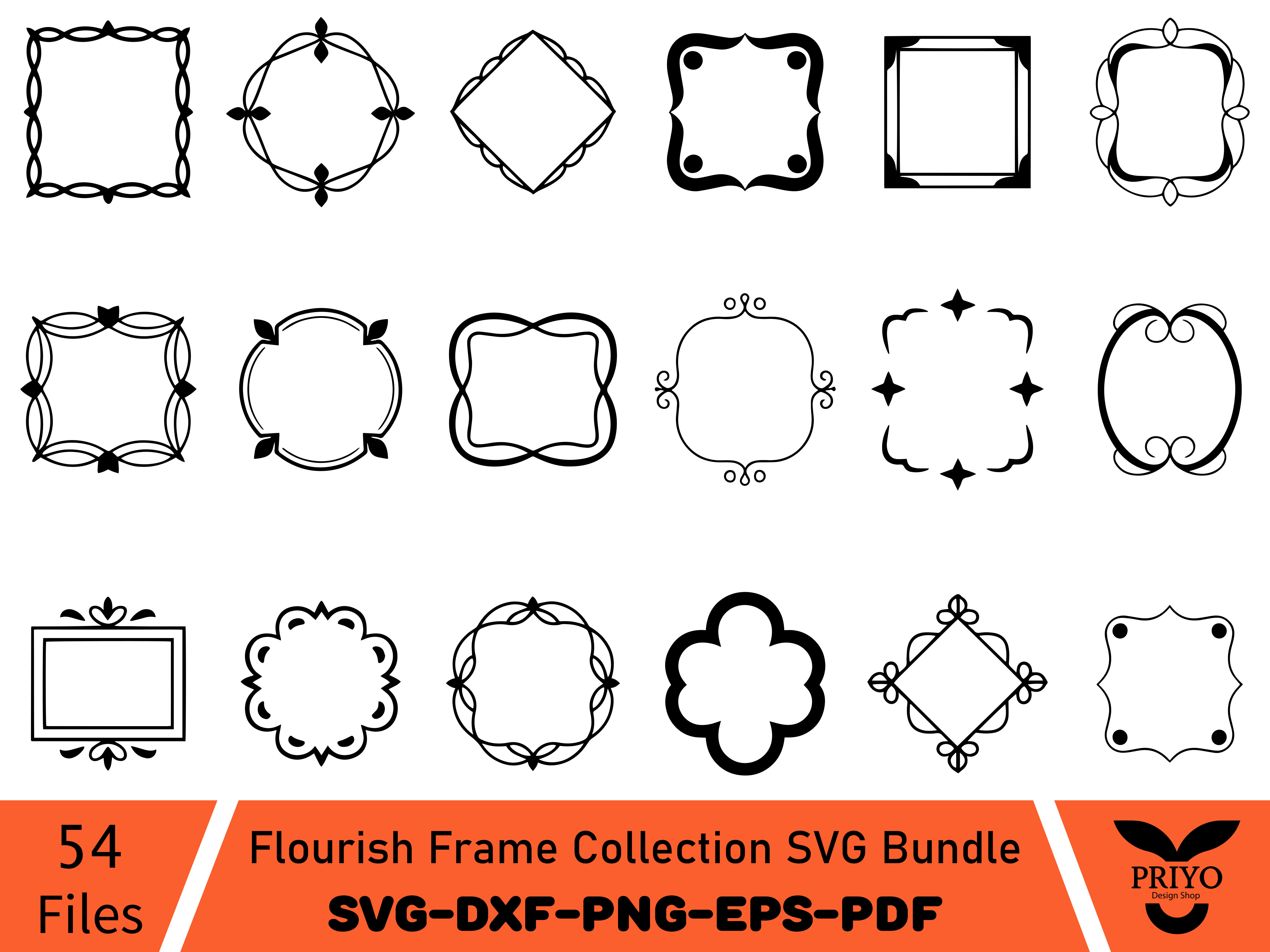 Flourish Frame Collection SVG Bundle