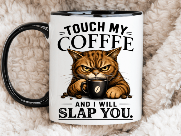 Funny Angry Cat Coffee Touch Mug Wrap