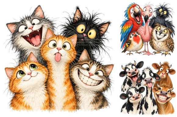 Funny Animal Clipart Bundle Graphic Illustrations By Aspect_Studio