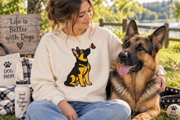 German Shepherd Puppy Embroider Design