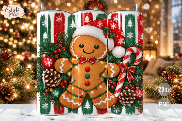 Gingerbread Christmas 20oz Tumbler Wrap