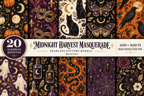 Halloween Midnight Masquerade Pattern