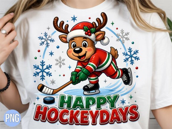 Happy Hockey Days Reindeer Shirt PNG Graphic T-shirt Designs By Digital Donkey