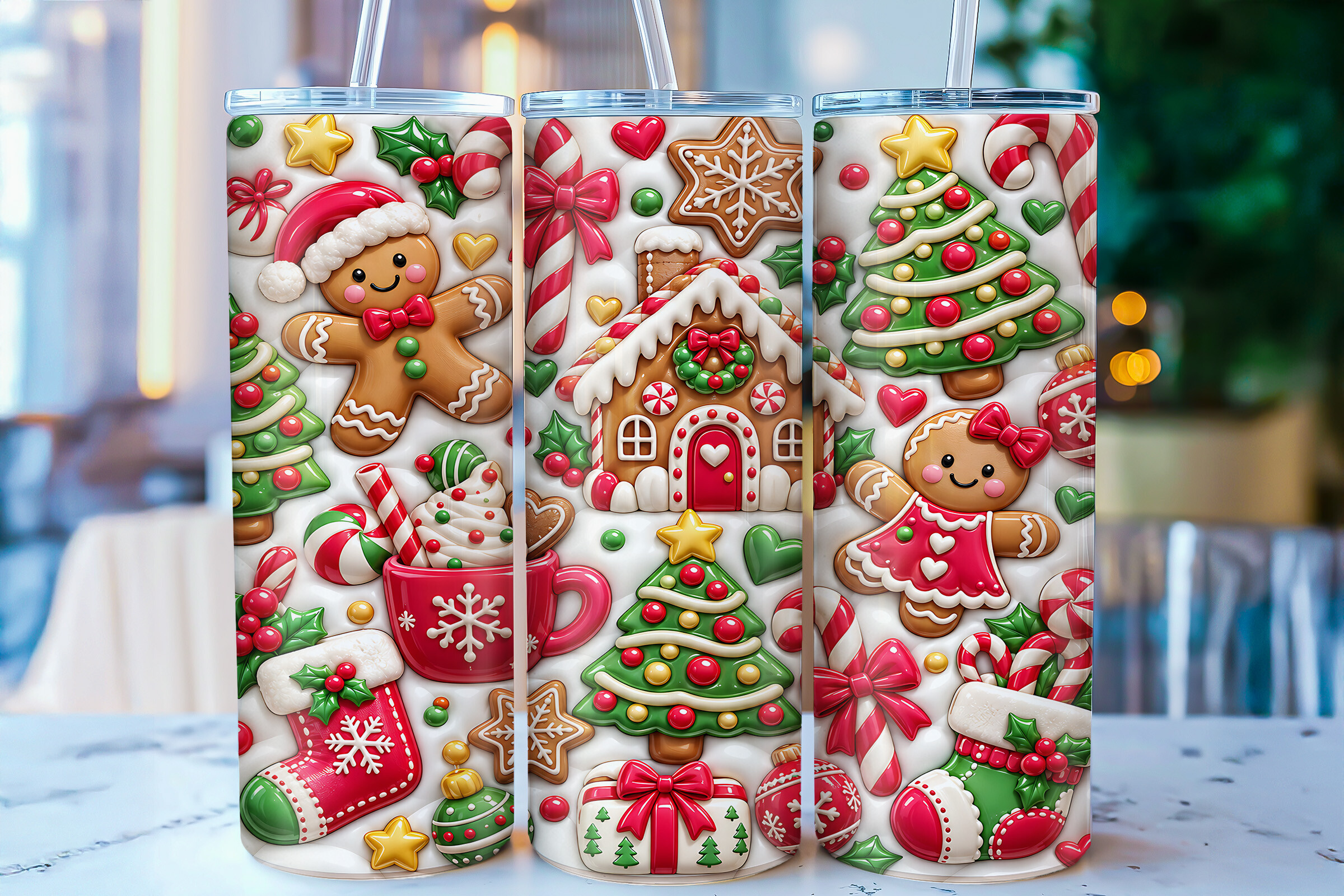 Inflated Christmas Gingerbread Tumbler