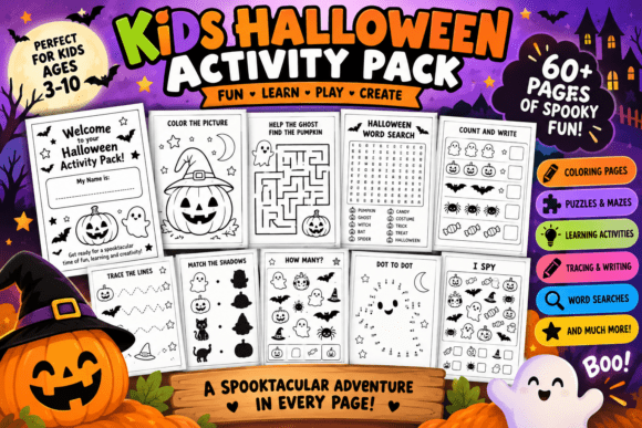 Kids Halloween Activity Pack – 61 Pages