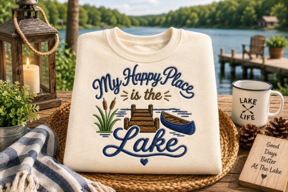 Lake Life Camping Embroidery Design