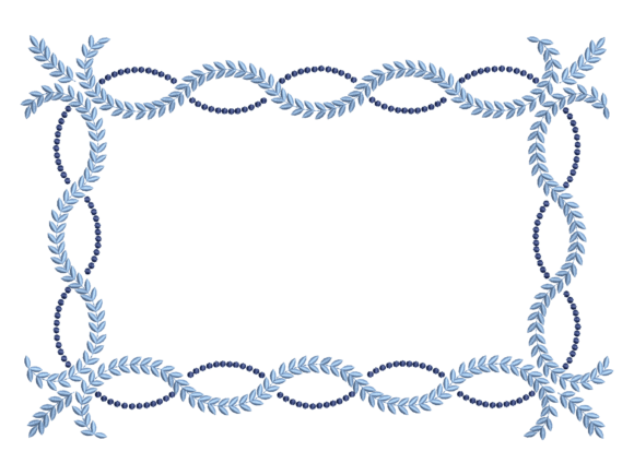 Leafy Napkin Frame Embroidery