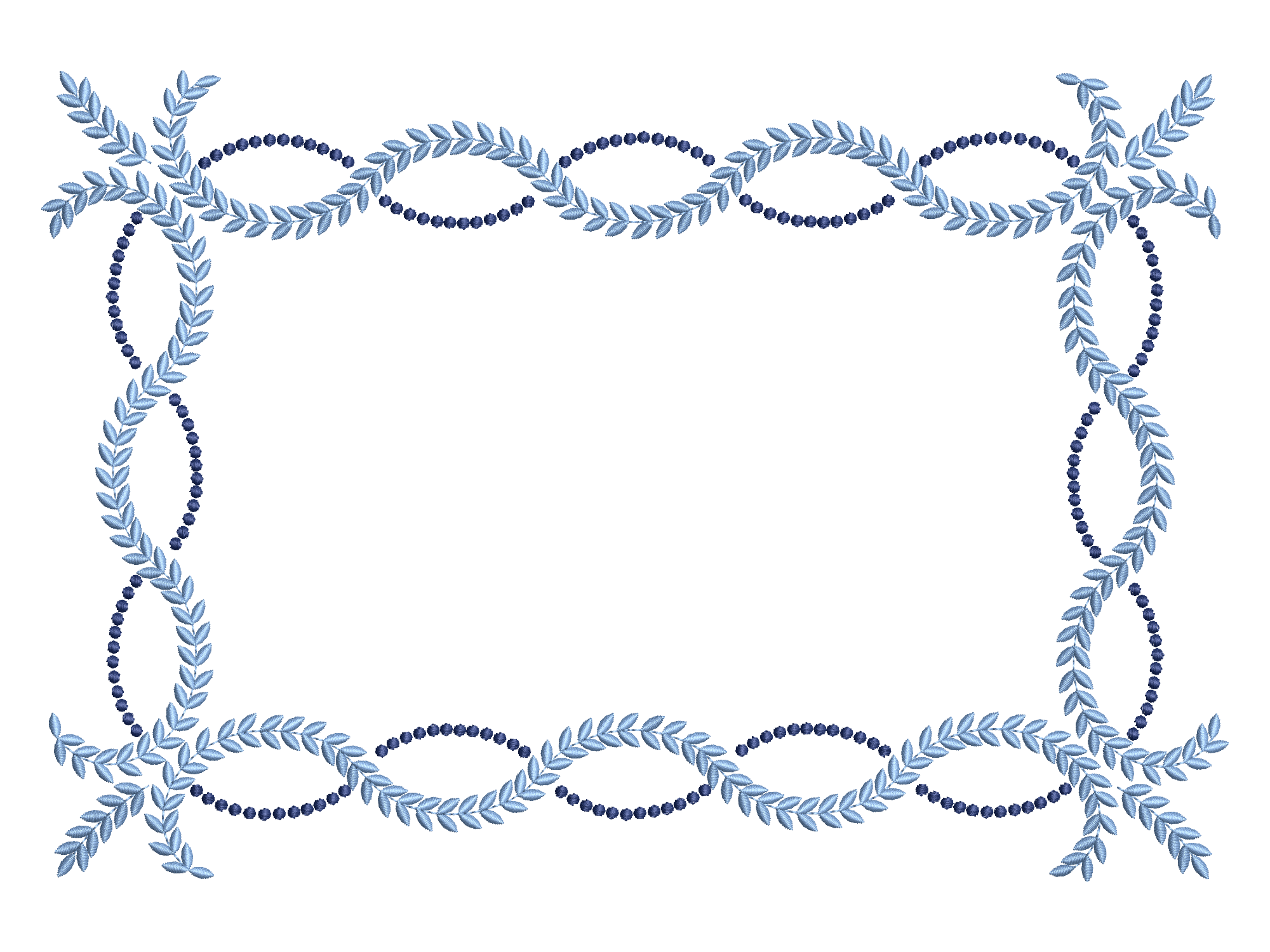 Leafy Napkin Frame Embroidery