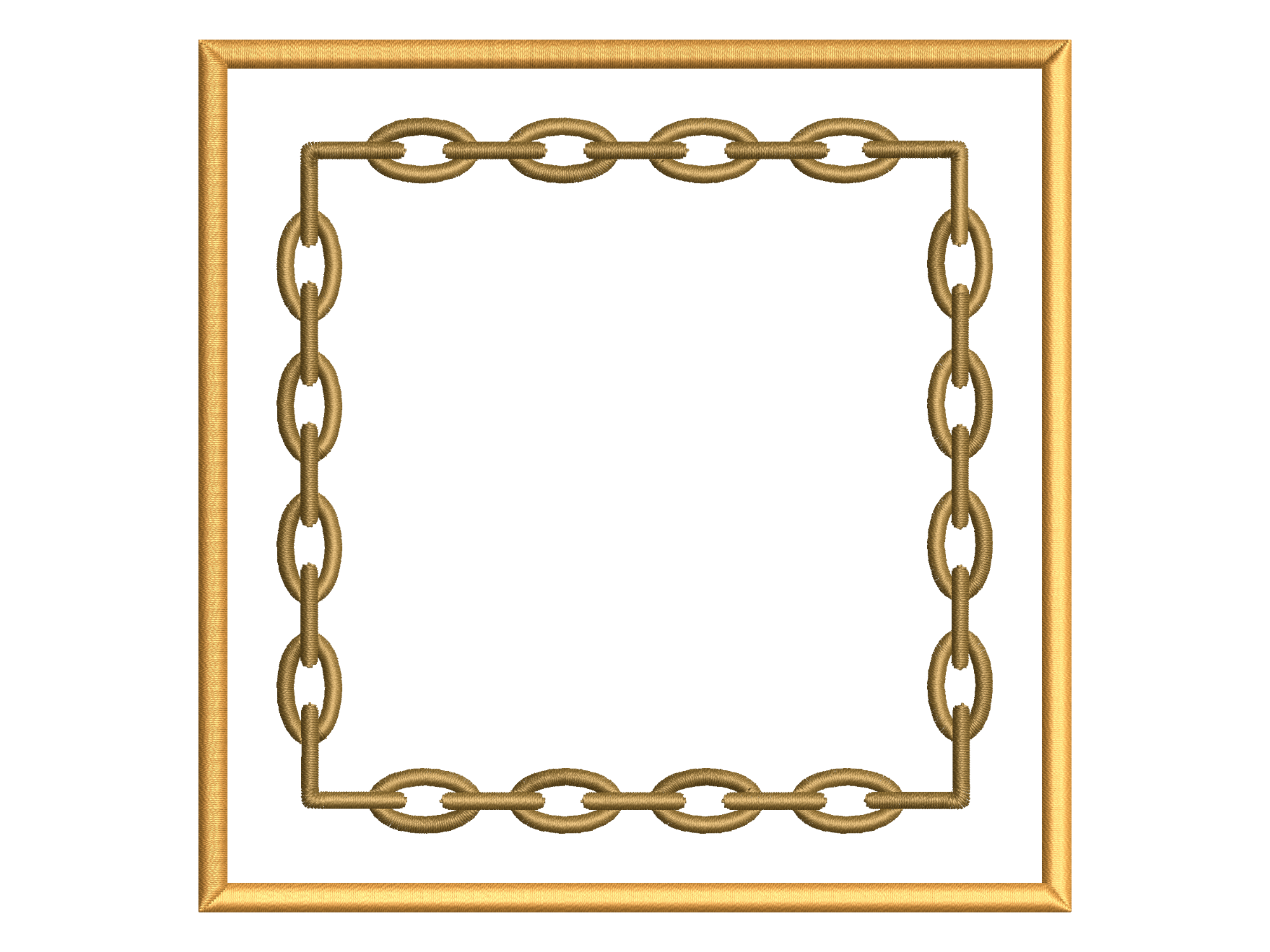 Oval Link Napkin Embroidery Motif