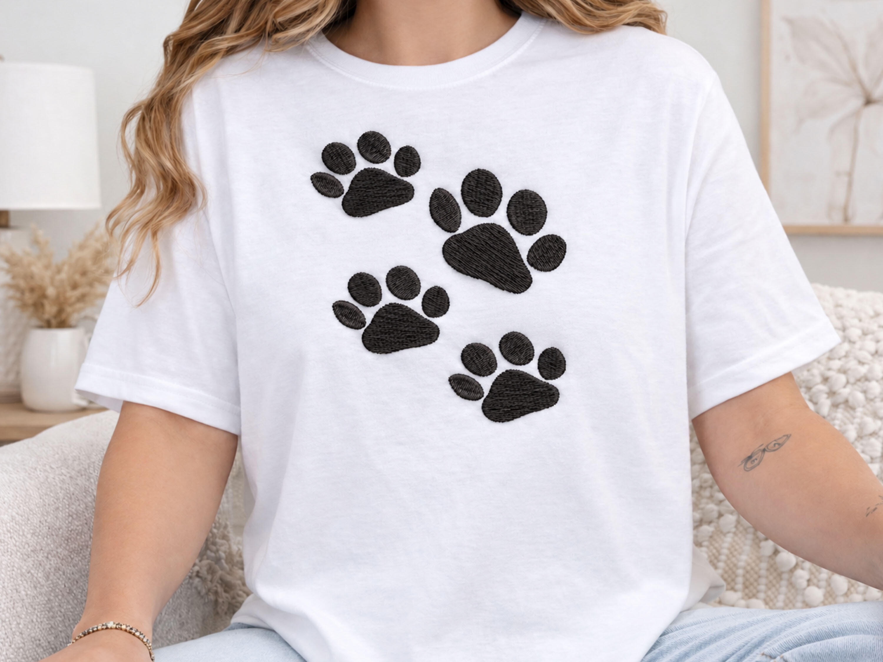 Paw Print Embroidery Design, Dog Cat Paw