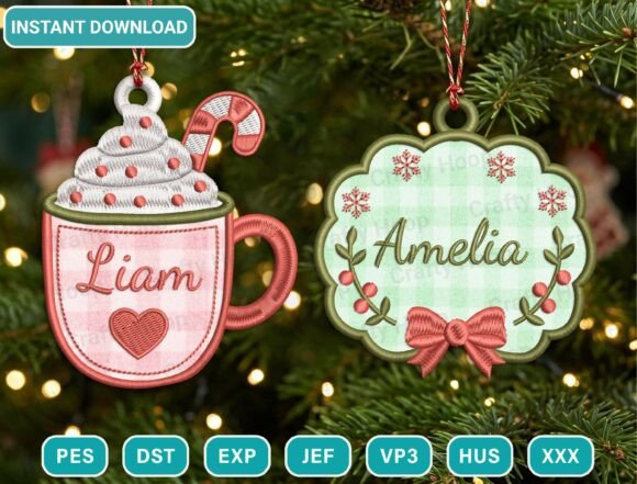 Personalized Christmas Embroidery Design