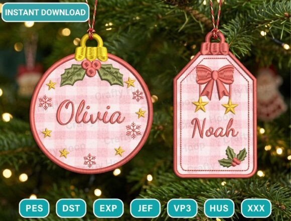 Personalized Xmas Ornament Embroidery