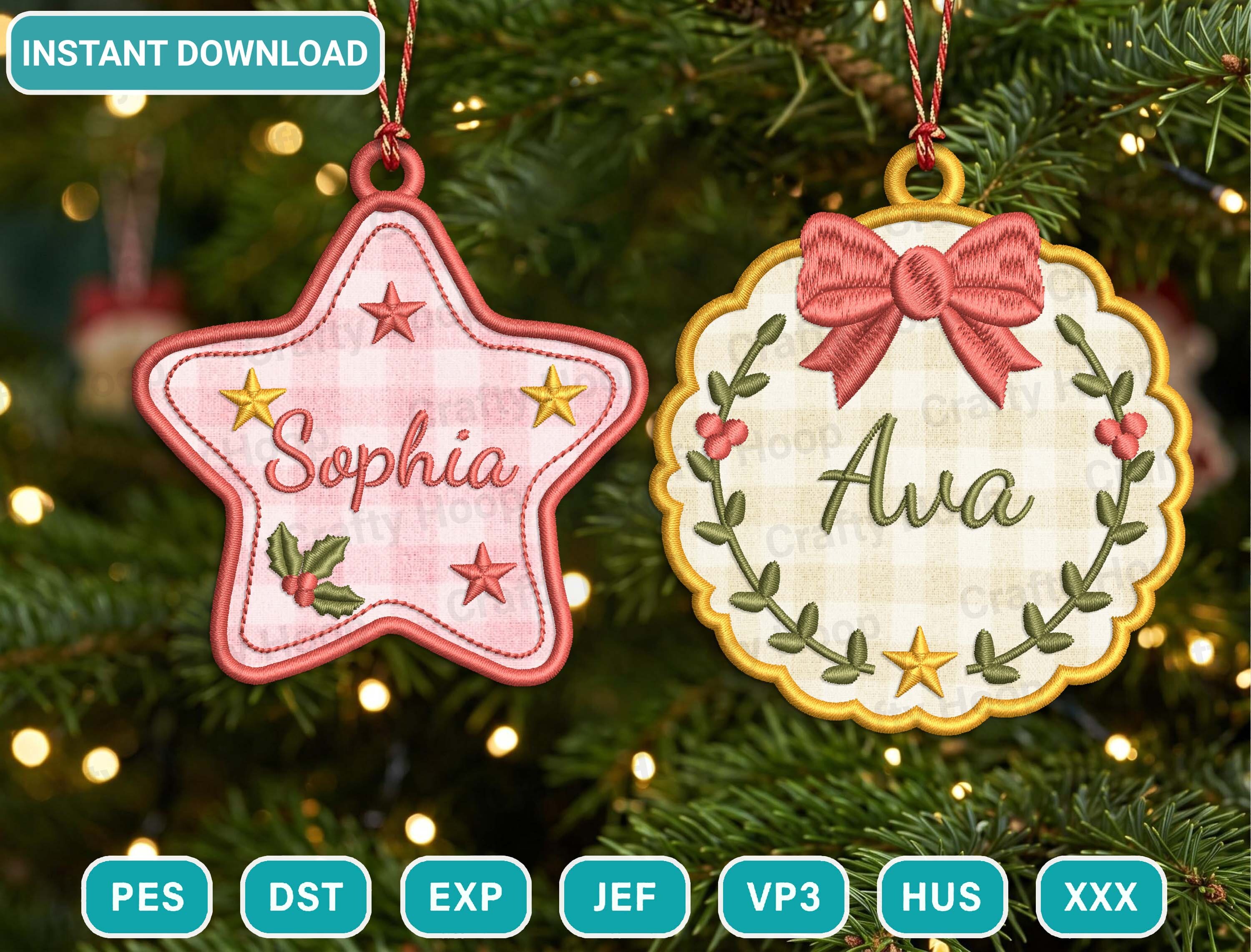 Personalized Xmas Ornament Embroidery