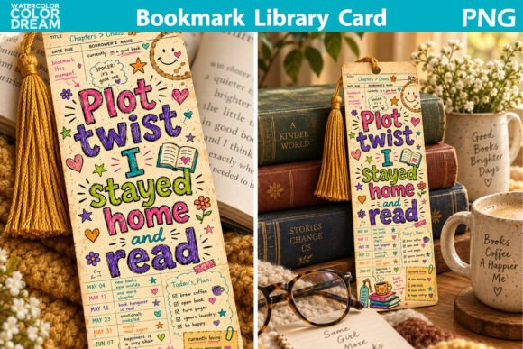 Retro Library Card Bookmark