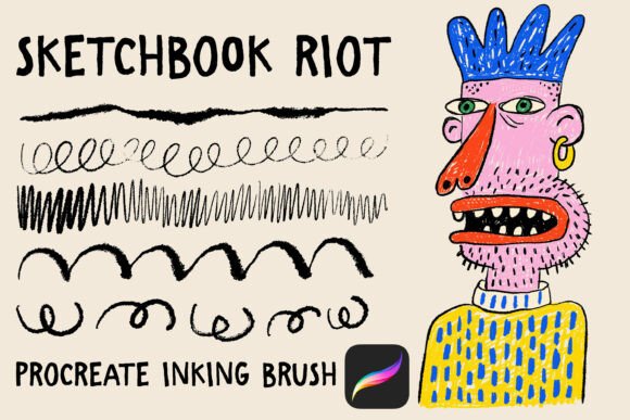 Sketchbook Riot Procreate Inking Brush Grafik Pinsel Von HG Designs