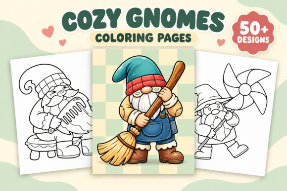 Snug Gnomes Coloring Pages Vol. 2