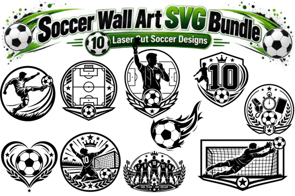 Soccer Wall Art SVG Bundle