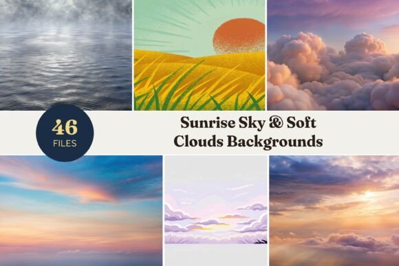 Sunrise Sky & Soft Clouds Backgrounds
