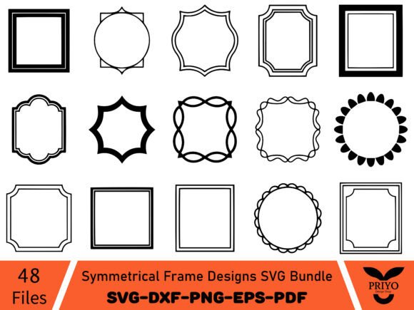 Symmetrical Frame Designs SVG Bundle