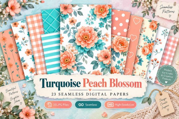 Turquoise Peach Blossom