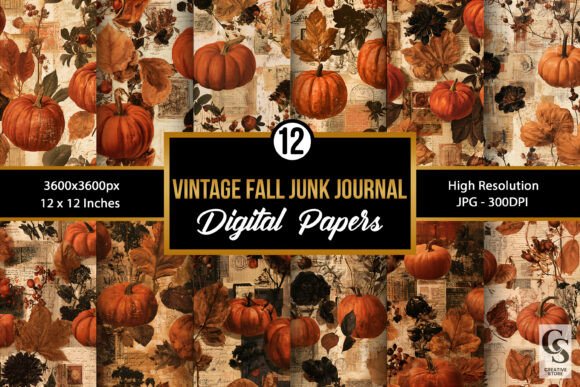 Vintage Autumn Junk Journal Background