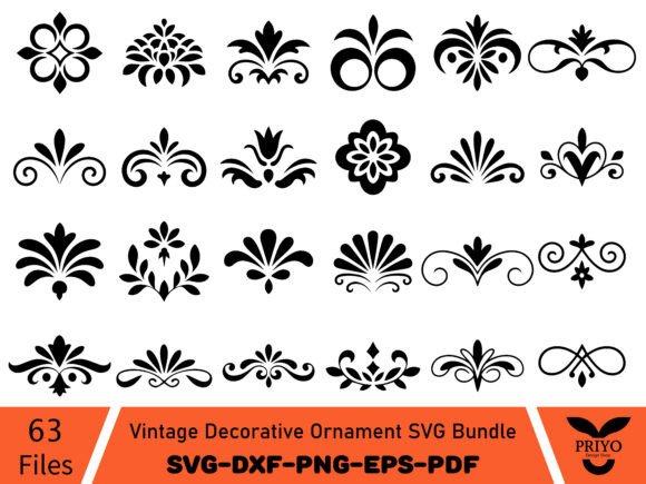 Vintage Decorative Ornament SVG Bundle