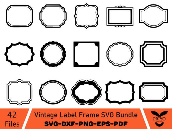 Vintage Label Frame SVG Bundle