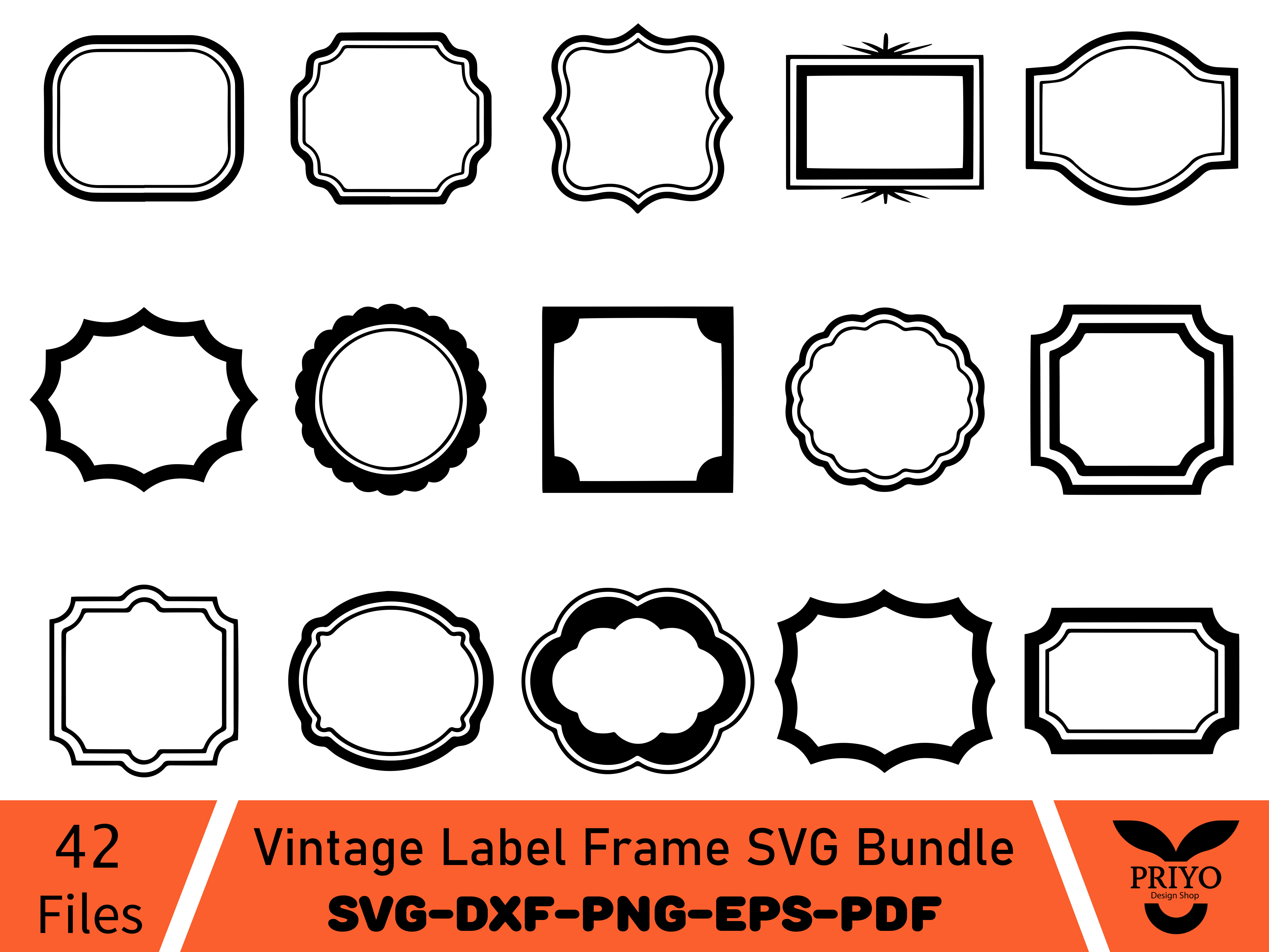 Vintage Label Frame SVG Bundle